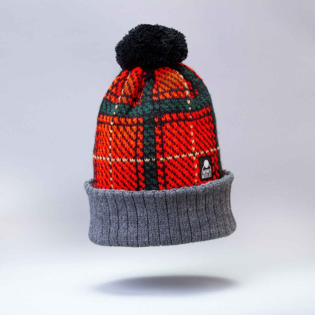 Our Tartan Wonky is inspired by traditional tartans and is made in Scotland.
