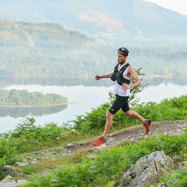 Man running in trail race at Keswick Mountain Festival